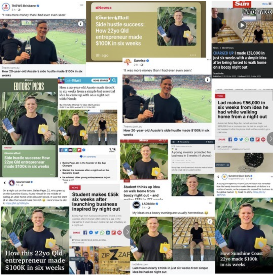 Press coverage of Zip Zap across Australian and international media